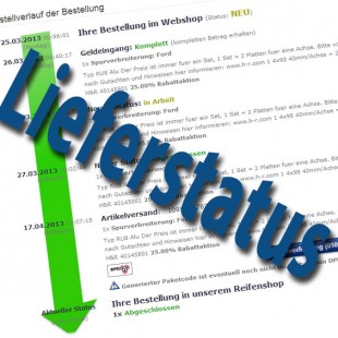 Lieferstatus Reifenbestellung